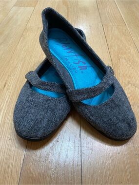 Soft Gray Mary Jane Flats with Foam Insole by Blowfish